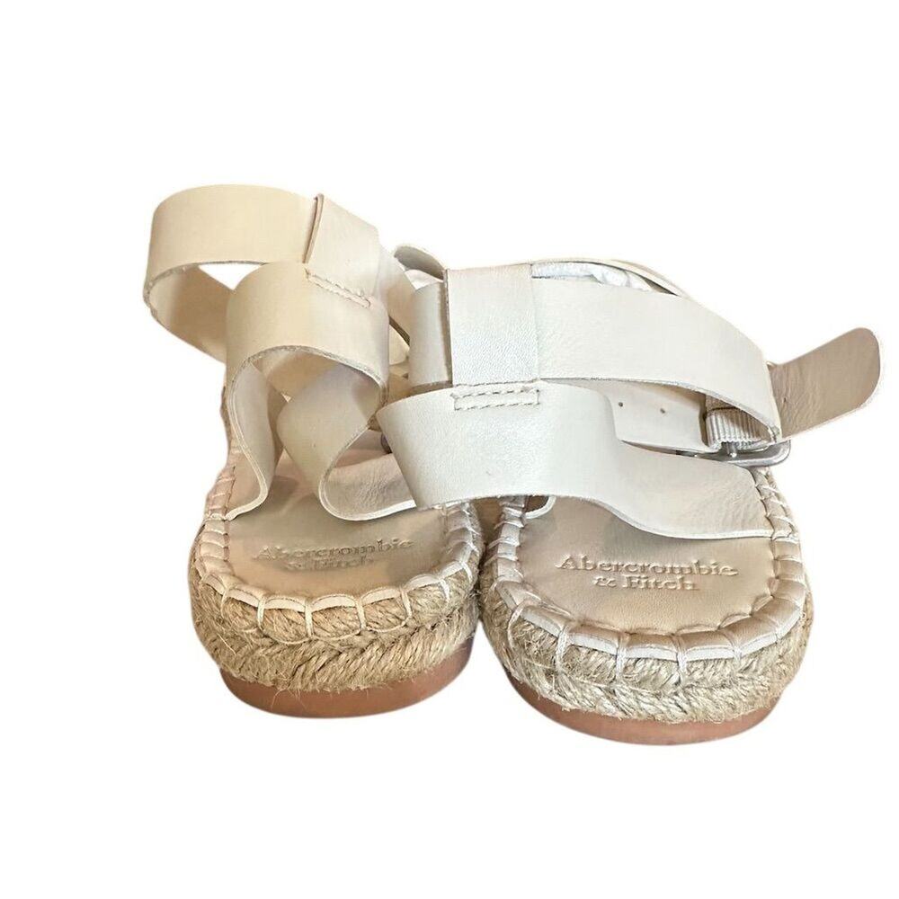Abercrombie‎ & Fitch Women's Espadrille Sandals Beige Size 8/9 Summer Casual - Picture 9 of 12